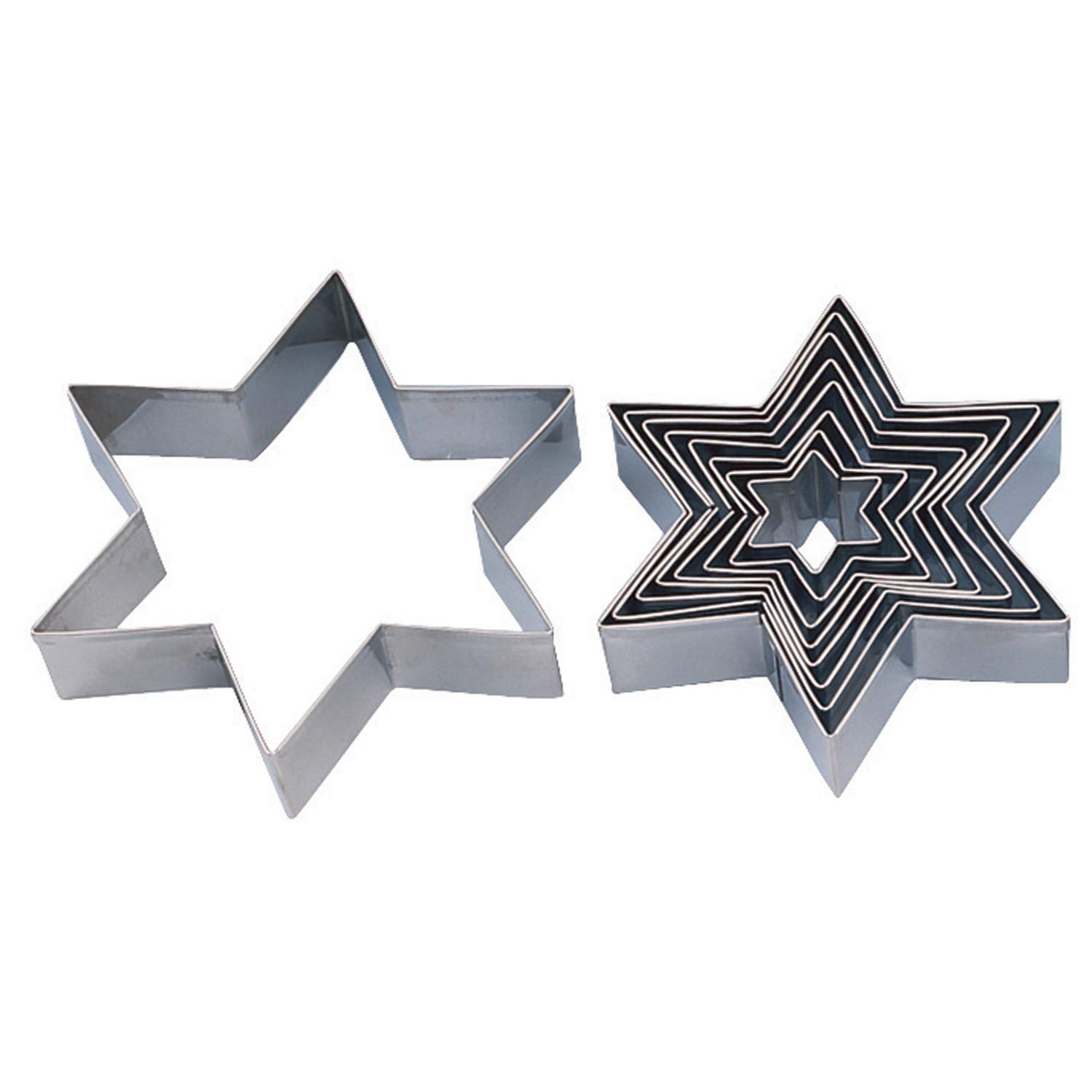Piazza 285574 Lot de 9 emporte-pièces en acier inoxydable Étoile lisse 3,7 – 15 cm de diamètre