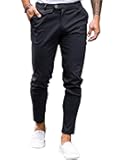 Mens Chinos Slim Fit Pants Flat Front Stretch Skinny Tapered Dress Pants Comfort Casual Solid Trousers