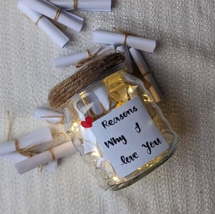 Reasons Why I Love You Message Jar, Romantic Love Notes Gift Set ...