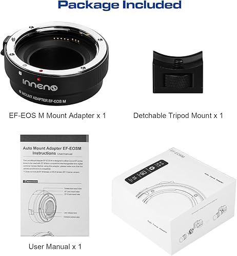 Miniatura 9 de Adaptador de lente EF-EOS M, anillo de control de convertidor de lentes de enfoque automático para lente Canon EFEF-S a EOS M (montura EF-M ) con