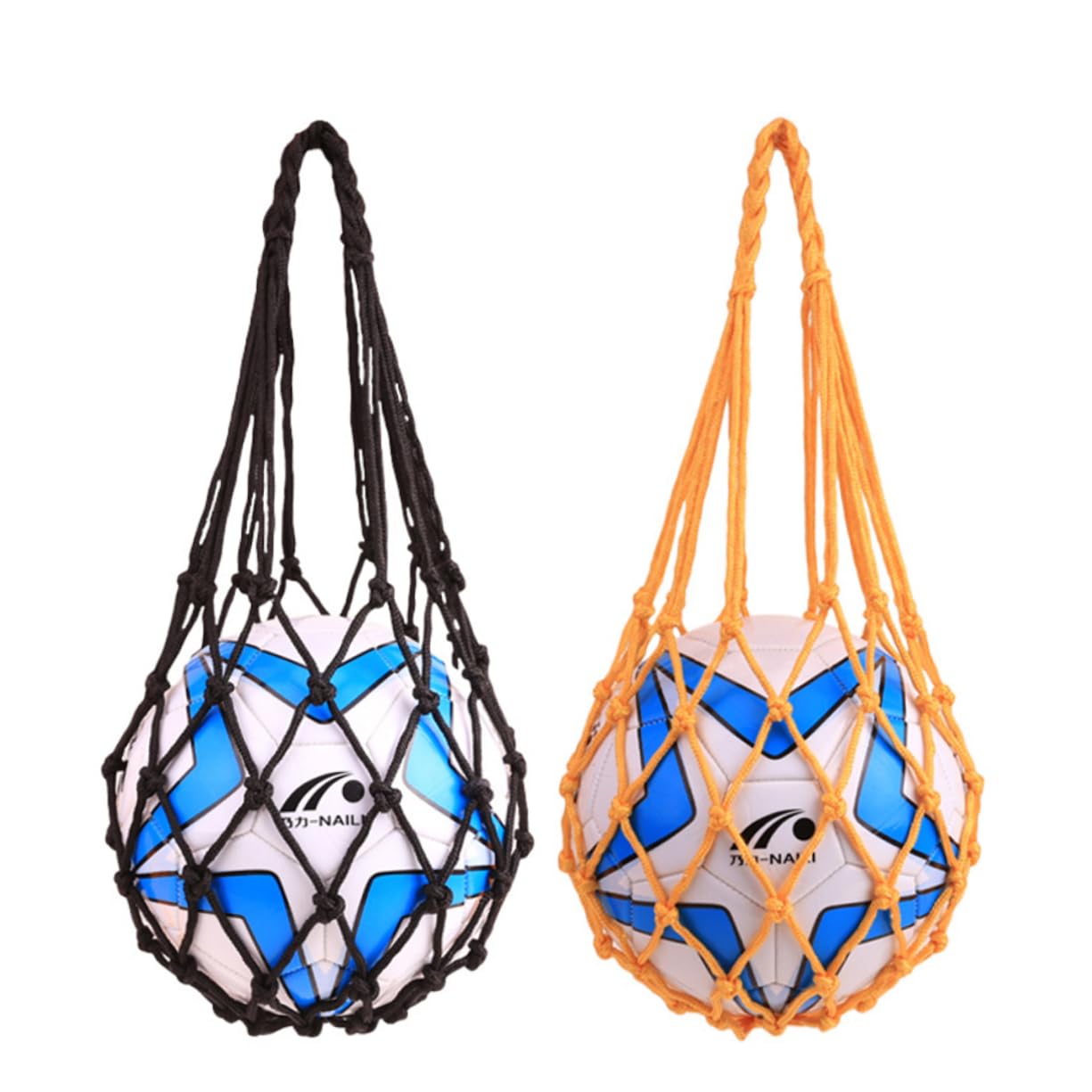 Kisangel 2Pcs Individual Mesh Ball Storage Bag Durable Net for Basketball Soccer Volleyball Football Easy to Wash and Reusable Ball Carrying