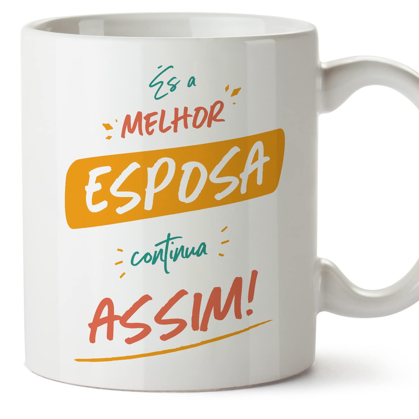 MUGFFINS Wife Mug - in Portuguese - És o melhor, continua assim - Funny Gift - Ceramic 11oz Mug