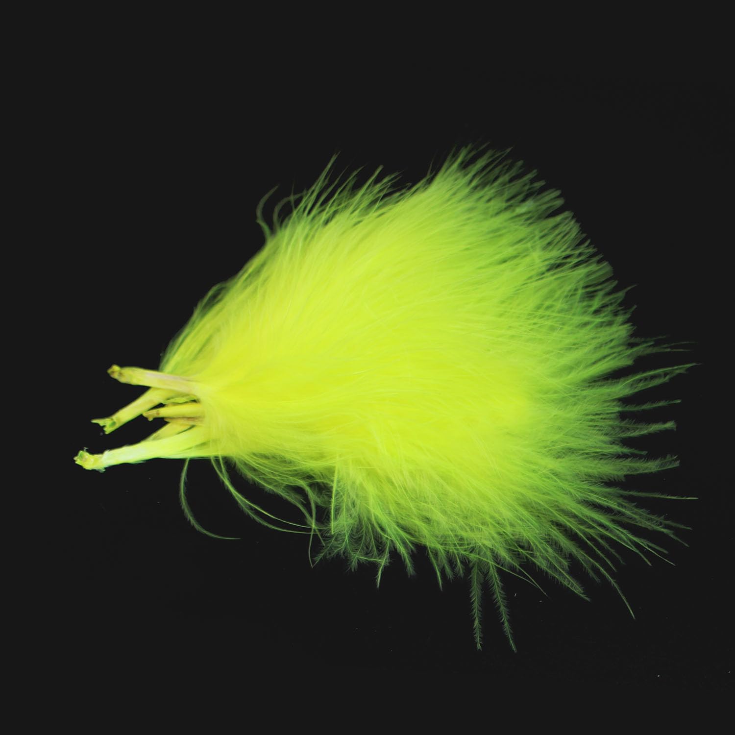 Tigofly 100 pcs/lot 21 colors Turkey Marabou Blood Feathers Woolly Bugger Streamers Fly Tying Feather Materials (Flo Yellow)