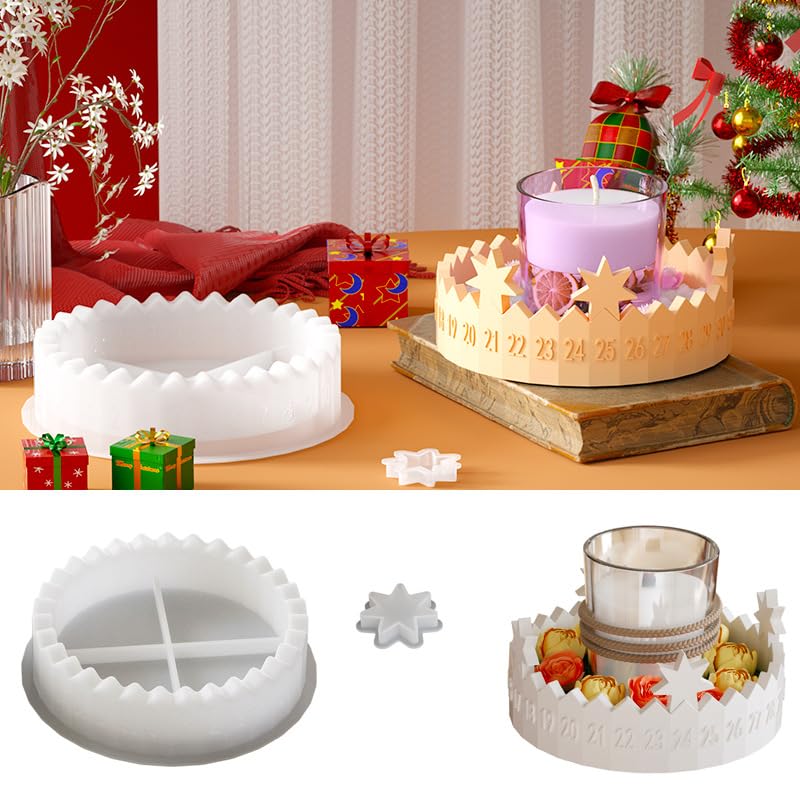 2 Moules En Silicone Forme Couronne De L'Avent - Pour Bougies, Plâtre, Résine - Déco Noël