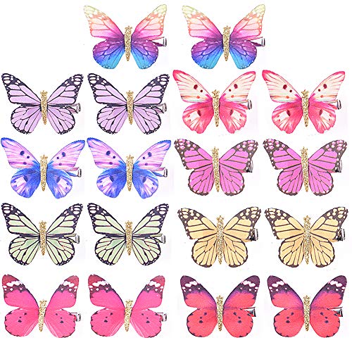Colorful Butterfly Hair Clips WXJ13 18 Pieces Hair Clips Glitter Barrettes