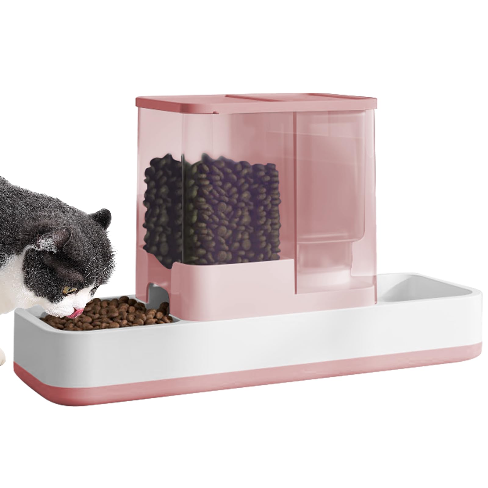 Luismia Automatic Small Pet Feeder and Water Dispenser, 2 in 1 Gravity Cat Auto Cat Small Medium Dog Feeder and Waterer Set Dish for Puppy Kitten Pets