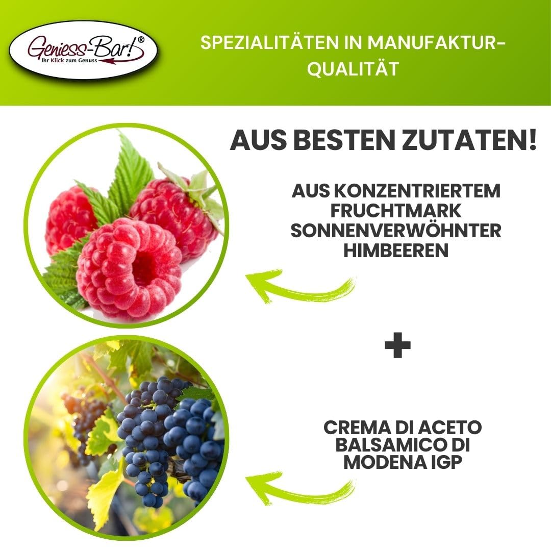 Geniess-Bar! Balsamico Creme Himbeer (5 Liter) - Premium Crema di Aceto Balsamico di Modena IGP mit 3% Säure