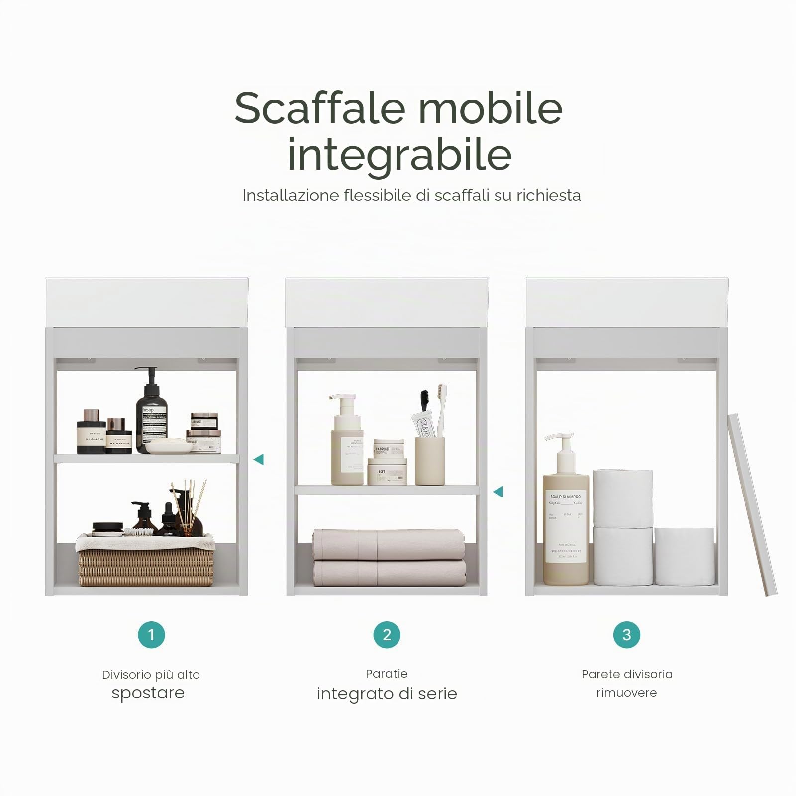 EMKE Lavandino con mobiletto da 41 cm, compatto lavabo con vasca in ceramica per WC ospiti e piccolo bagno, lavabo con mobiletto, bianco