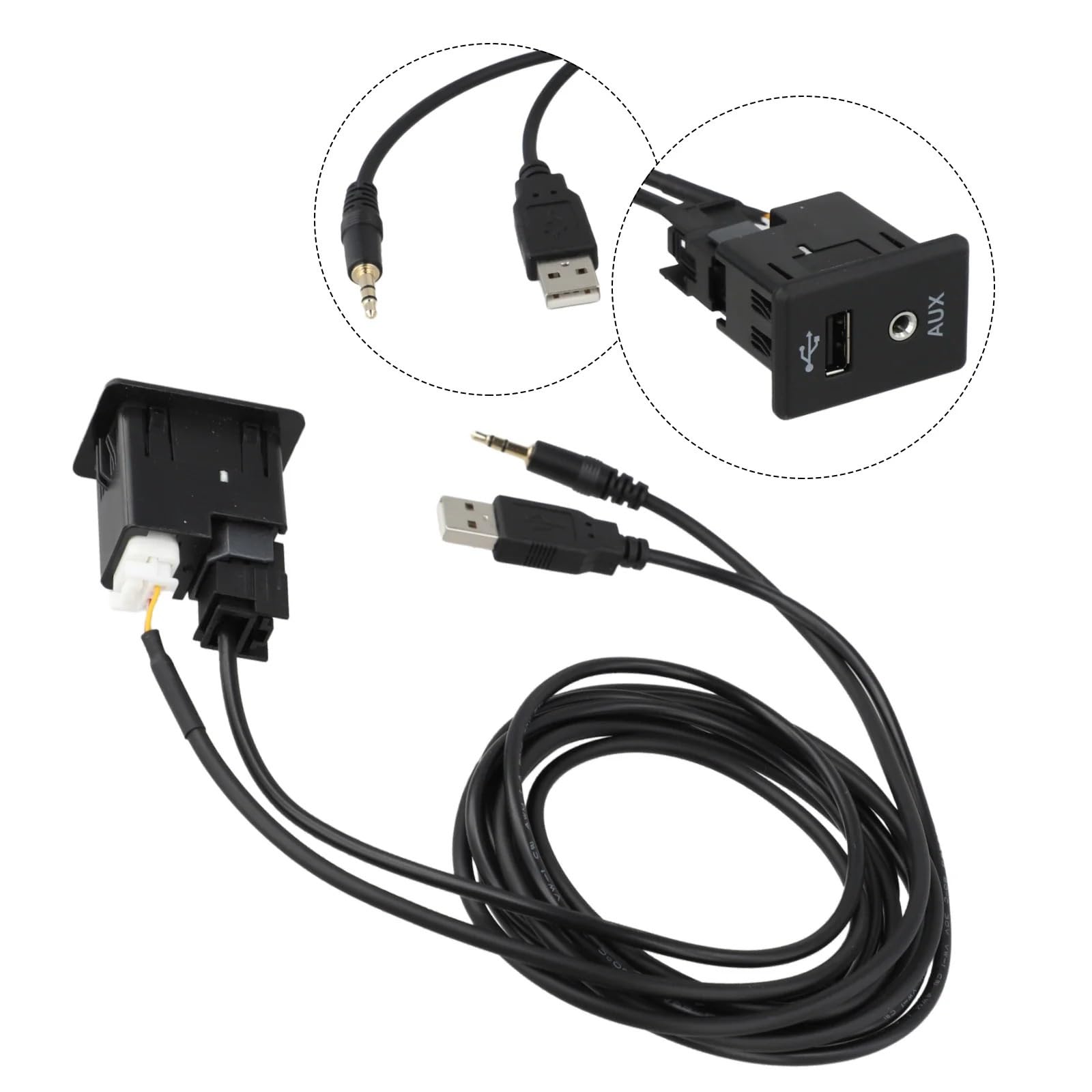 Adaptador estéreo para automóvil Interfaz de audio 150 cm longitud pieza de automóvil