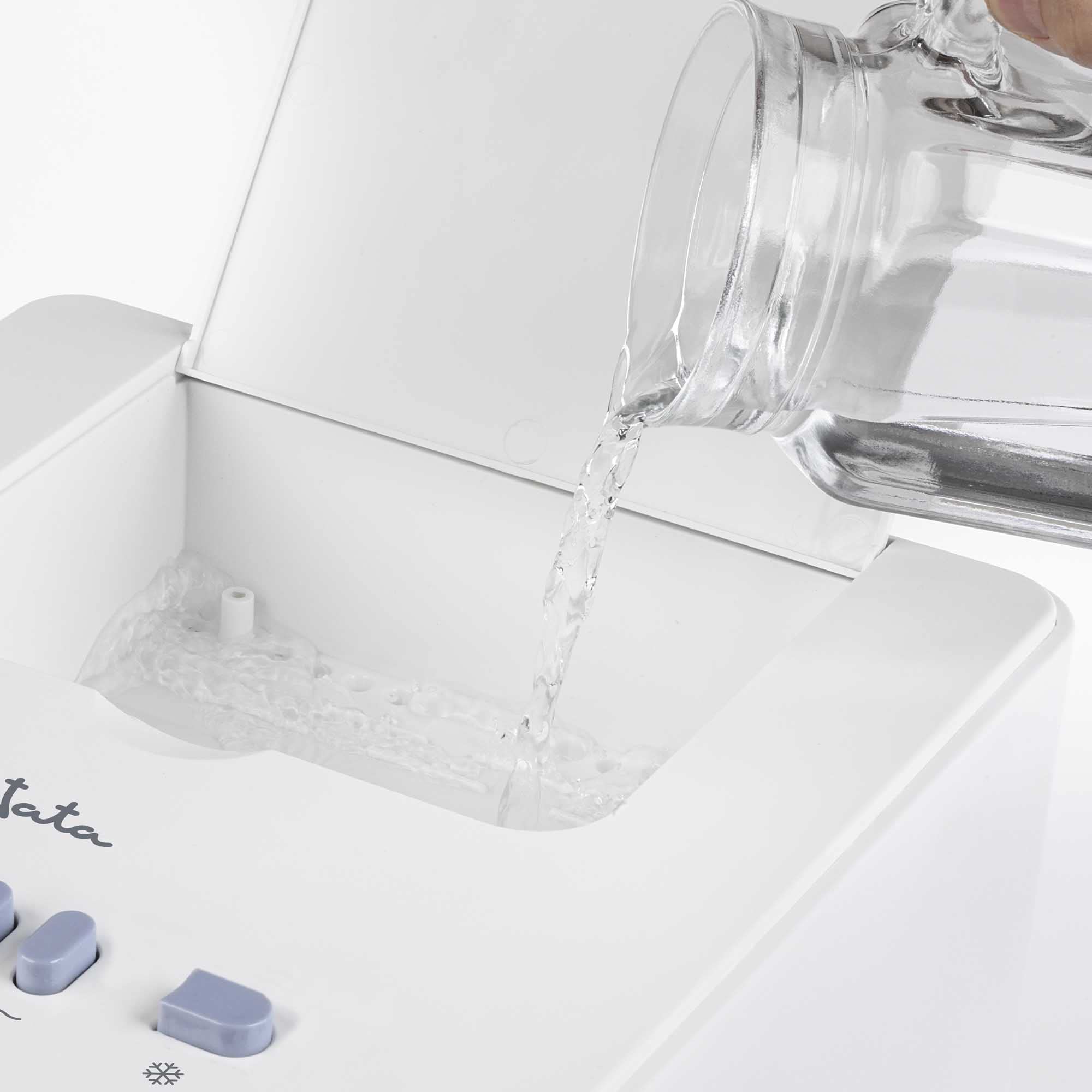 JATA JVAC2003 - Climatizador Portátil, purificador y humidificador. Enfriador de aire. Evaporativo. 3 velocidades. 6 L. Acumuladores para hielo. Silencioso Blanco