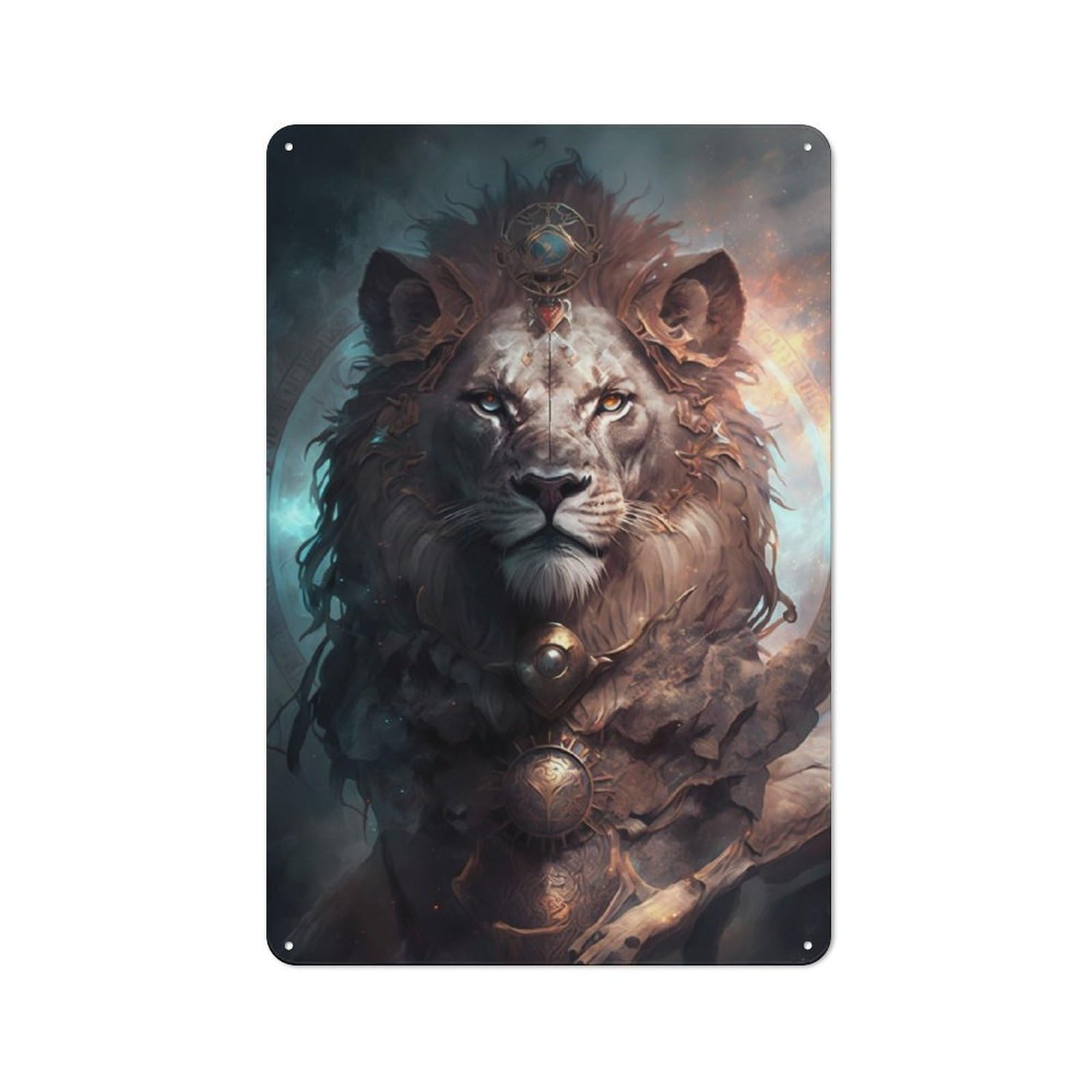 Junmoney Super Lion Metal Sign 30X20cm With For Hallway Wall, Vintage Decor, For Garage, Workshop And Man Cave Decoration