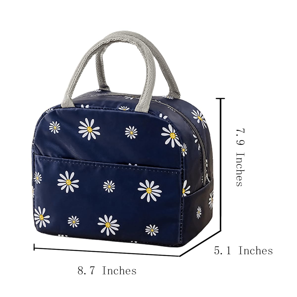 FAVORTALK Lunch Bag Adults Insulated Lunch Box for Adults Men and Women Leakproof Waterproof Cool Bag with Soft Handle Denim Lunch Bag - Image 2