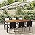 YITHOPI 7 Piece Patio Dining Set with Cushions Black Poly Rattan Versatile Lounge Furniture Outdoor Lounge Set Patio Furniture Sets Balcony Furniture Sets for patios, Gardens, Decks