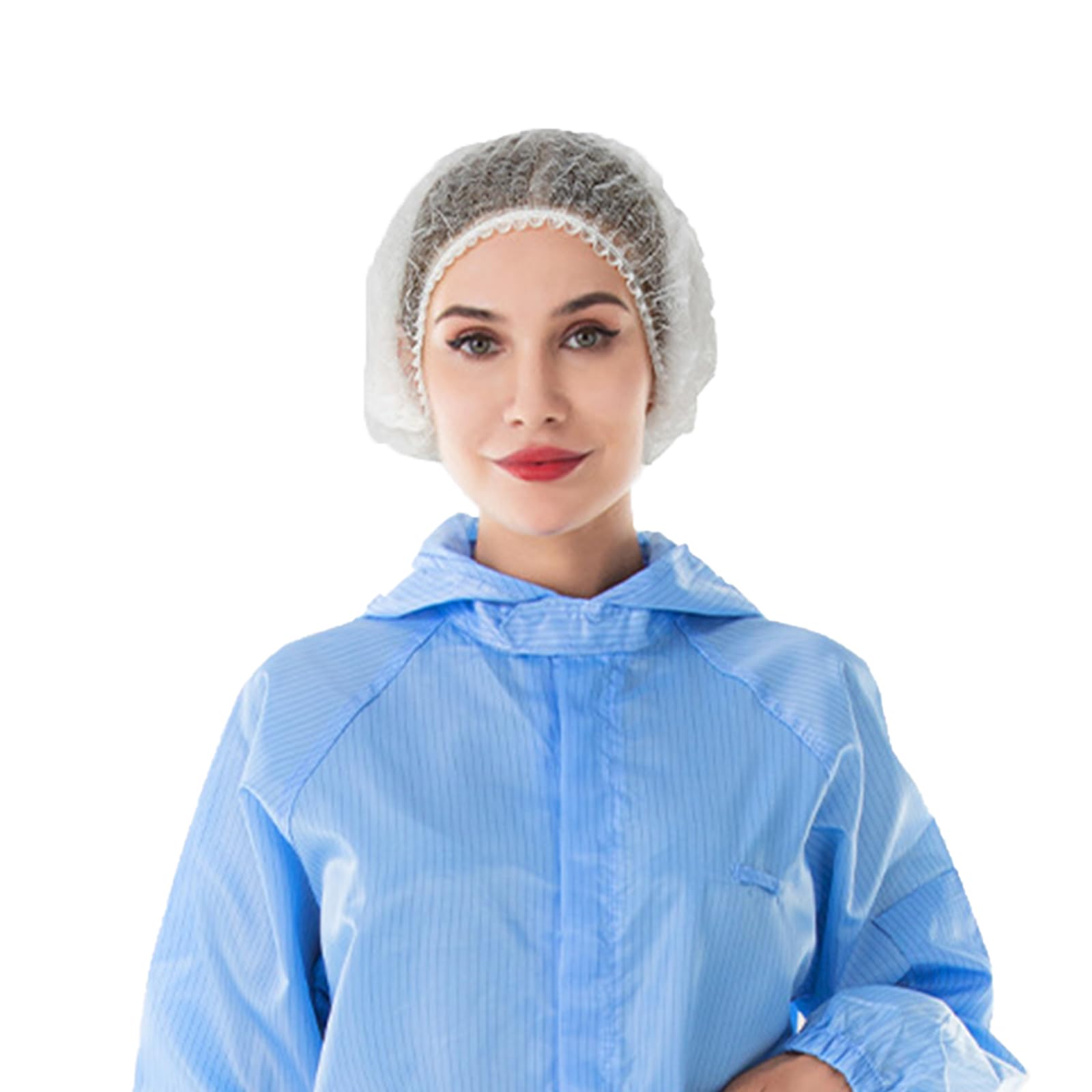 Red para el Cabello para Hombres Gorros Bouffant 21in Tela No Tejida Transpirable para Laboratorios Salón Spa Catering y Espacios de Trabajo Sin Polvo-White||1000pcs
