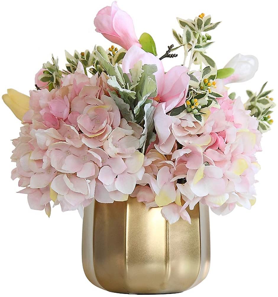 Phalaenopsis Hydrangea Künstliche Blumen-Set Mit Vase Kunststoff-Blume Für Zuhause Hochzeit Party Wohnzimmer Gefälschte Blumendekoration charmant