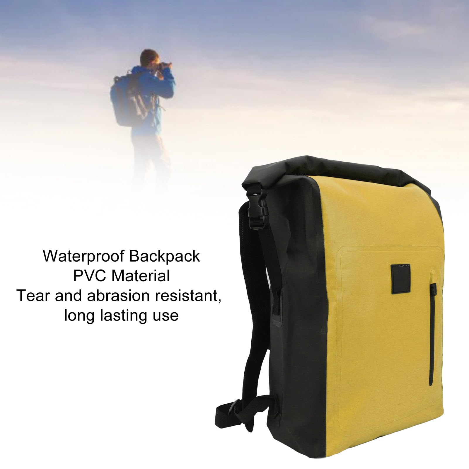 Zaino Impermeabile, Copri Zaino Impermeabile Copertura Impermeabile in PVC per Zaino con capacità di 25 Litri per Viaggi all'aperto (YELLOW)