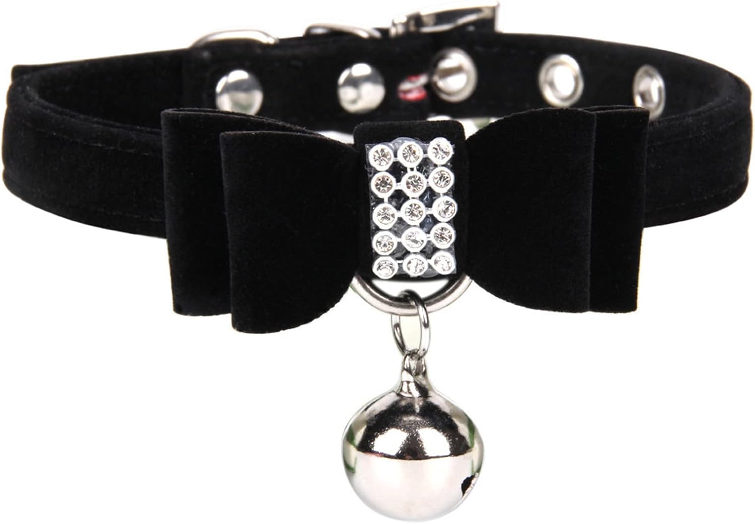 Velvet Elegant Bow Rope Cat Collar Bell Dog Chain Pet