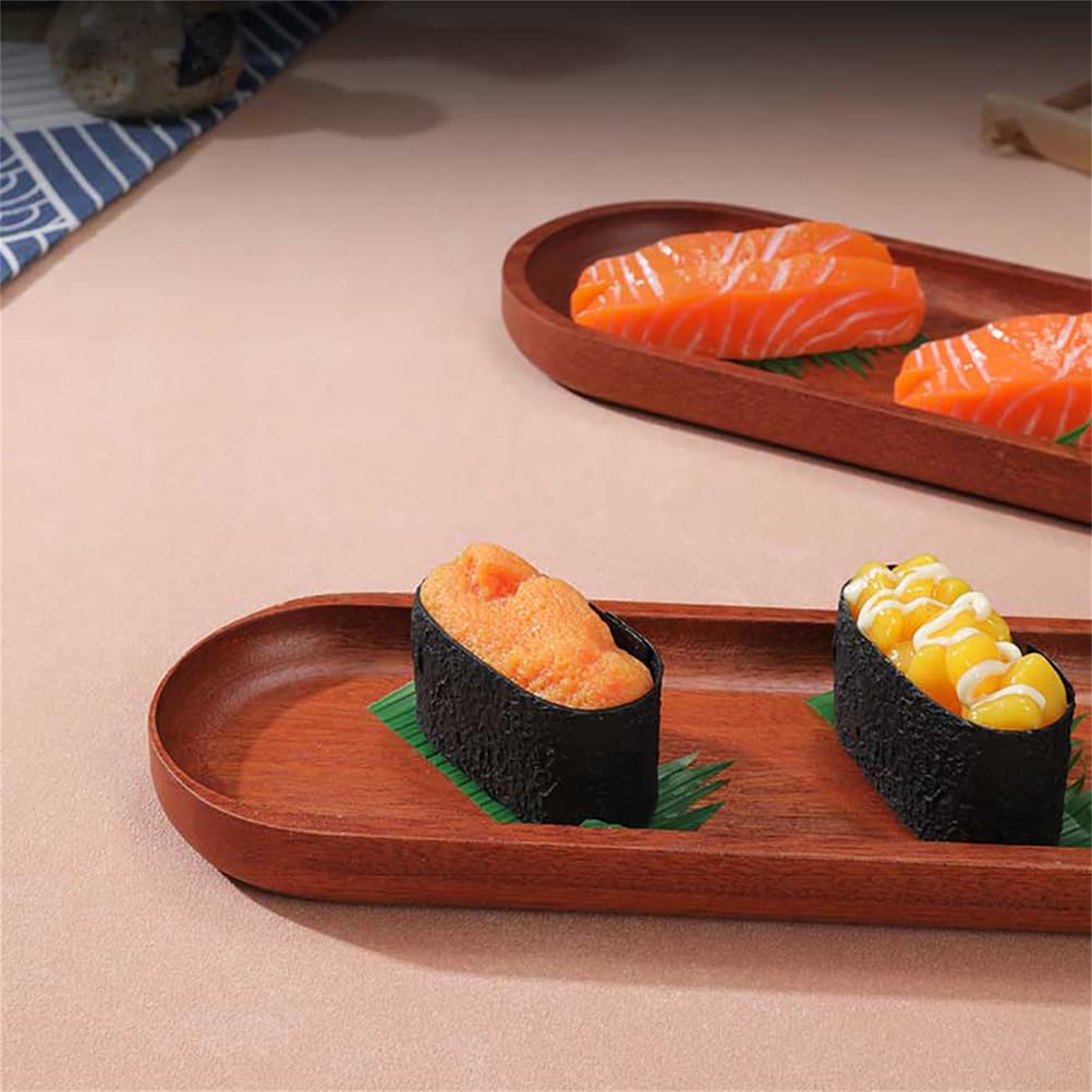 Présentoir Japonais de Plateau de Sushi en Bois de Sapele