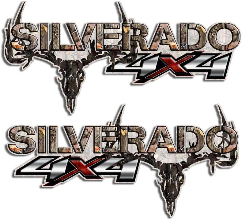 Silverado Truck 4x4 Camouflage Skull Hunting Decal Set