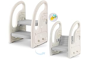 Sturdy and Stable 2 Step Stool for Toddlers to Reach Sink Easily