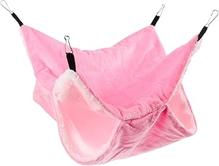 POPETPOP Pequena Gaiola Para Animais De Estimação Rede Planador De Açúcar De Camada Dupla Cama De Rede Quente Gaiola De Lã Pendurada Rede Para Animais De Estimação Cama De Para