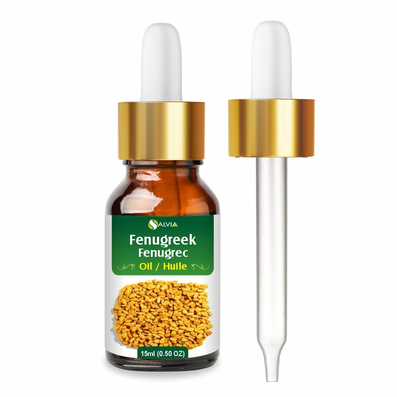 Salvia Fenugreek (Trigonella foenum) Essential Oil 100% Pure & Natural Undiluted Uncut Therapeutic Oil - Use for Aromatherapy (15ml) Fenugreek 14.79 ml (Pack of 1)