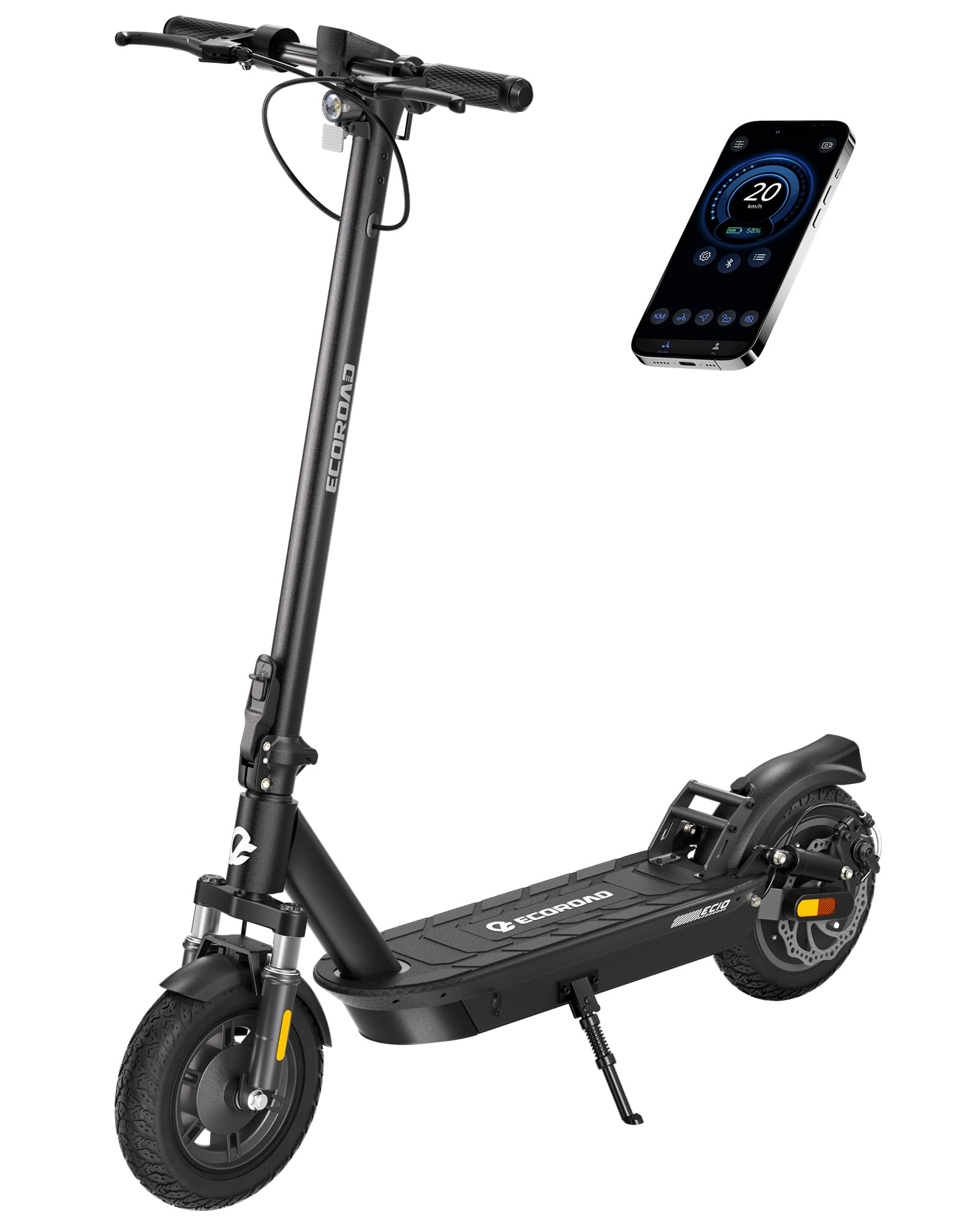 Electric Scooter for Adults, 30-32 Miles Long Range, 500W-750W Motor and 21-25 MPH Speed, 10 Inch Tires, Lightweight Foldable E-Scooter with Turn Signals