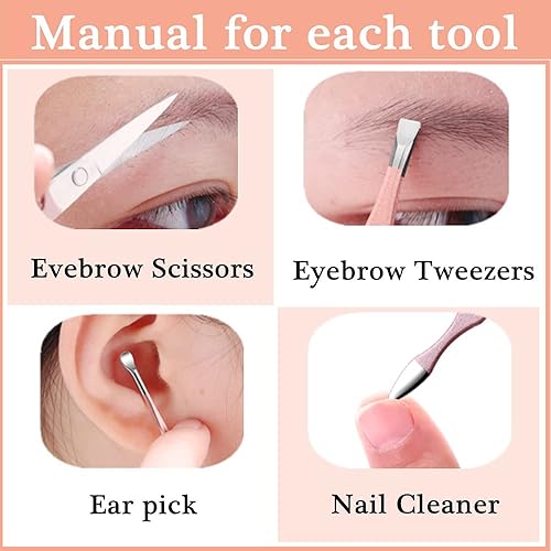 Miniatura 9 de Juego de manicura de 7 piezas, kit de cortaúñas, kit de manicura de acero inoxidable, herramientas de corte de uñas, kit portátil de aseo de viaje,