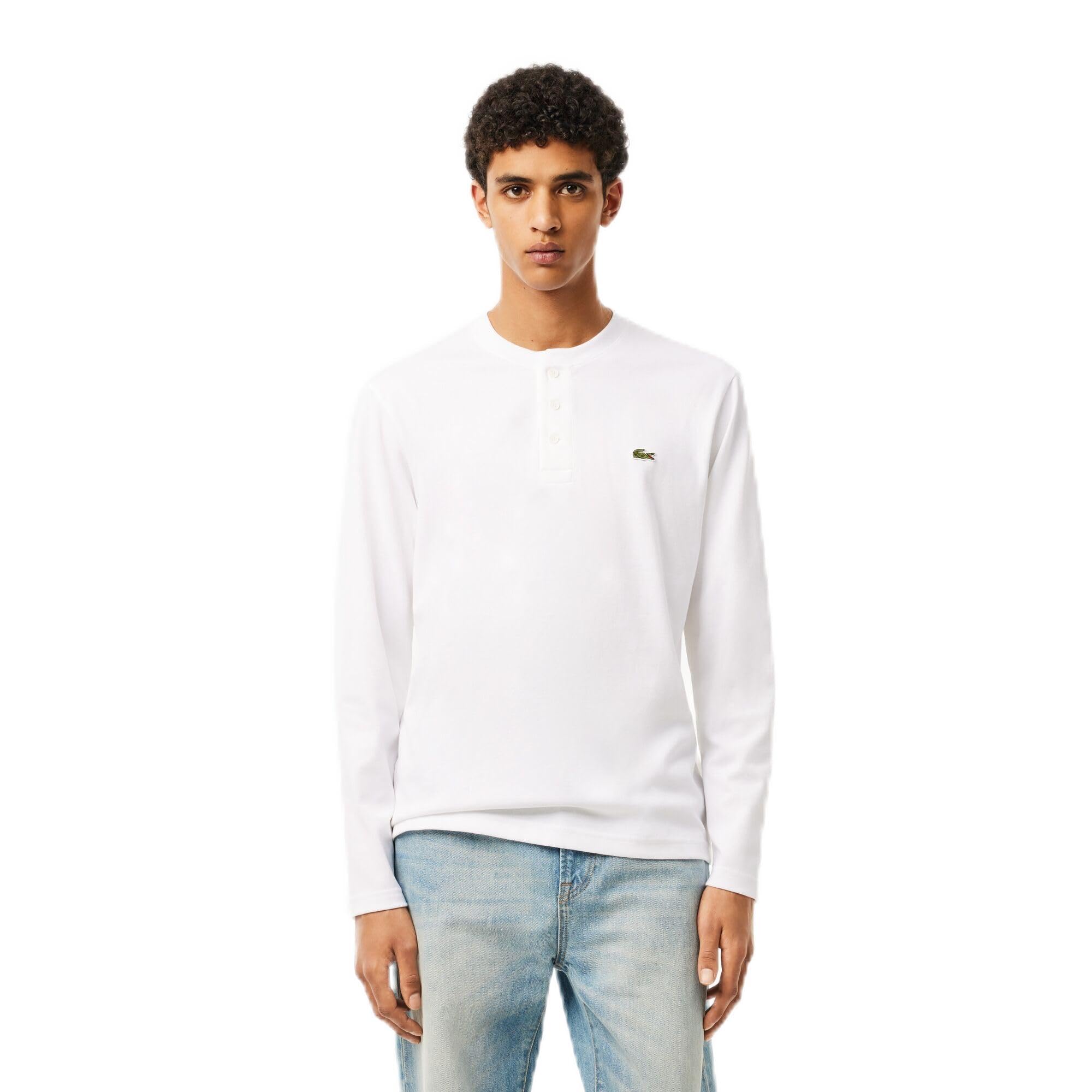 Lacoste Mens Long Sleeved Heavy Cotton T-Shirt