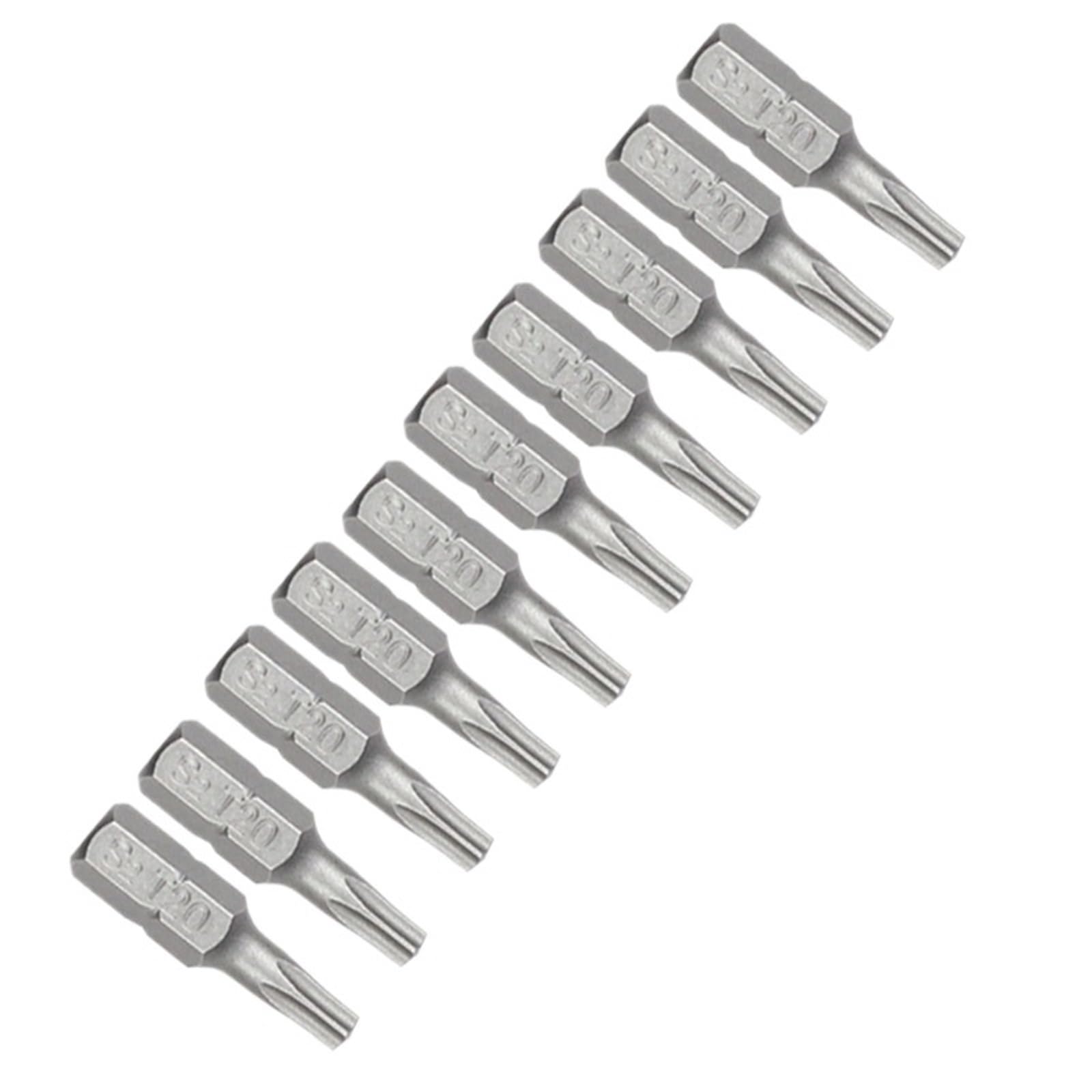 Zestaw bitów Torx 1 cal T6 T7 T8 T9 T10 T15 S2 Stal 1/4 cala 6,35 mm chwyt sześciokątny Zestaw przedłużek(10PCS T20 SET)