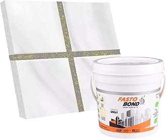 Resin Epoxy Grout - 1 Kg-3 Kg & 5 Kg - Goldan_ Glitter-Sparkle Colors Tile Grout_Fastobond | 3 Components Only | Premixed Glitter For Uniform Finish (5 Kg, Stone Gray Golden), 1 Bucket