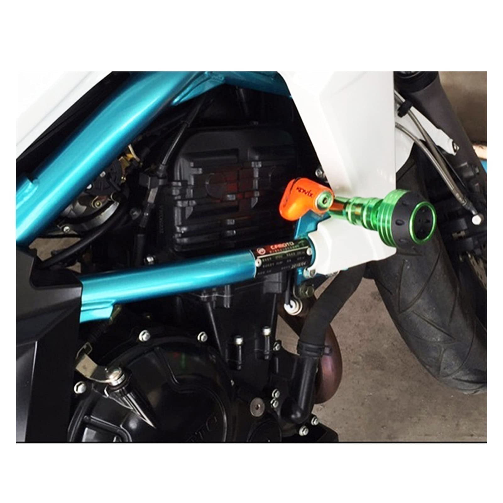 CNC Aleación De Aluminio Motocicleta Marco Slider Protectores Pad Protectores Deslizadores Anti-Caída De Marco (Color : Naranja)