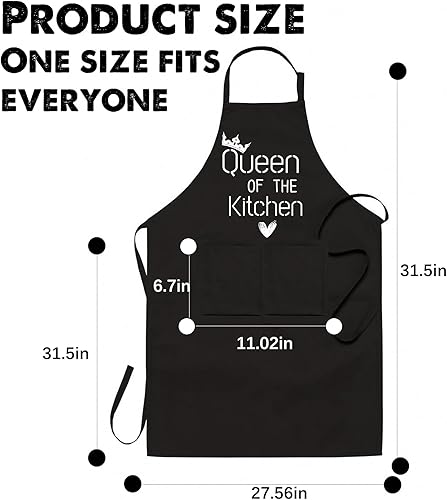 Miniatura 4 de DHQH Divertido delantal de cocina para mujer, delantal de chef para hornear y cocinar con 2 bolsillos, cumpleaños, día de la madre, inauguración de