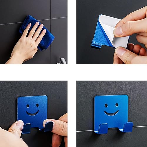 Miniatura 7 de XUEBEI Soporte para maquinilla de afeitar (paquete de 8) autoadhesivo, resistente gancho de almacenamiento, ducha, baño, cocina, para enchufe, bata,