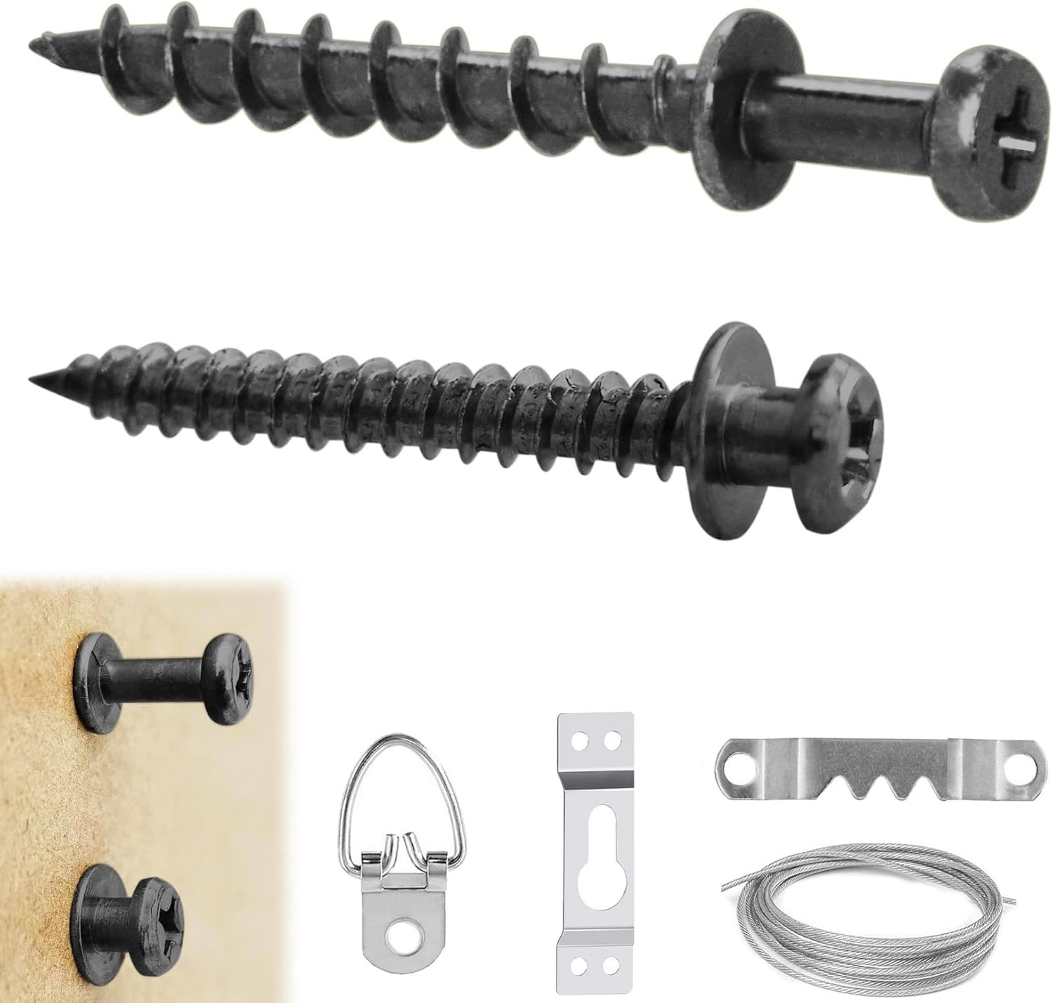 Ansoon Bear Claw DoubleHeaded Wall Picture Screws, 4in1 Picture