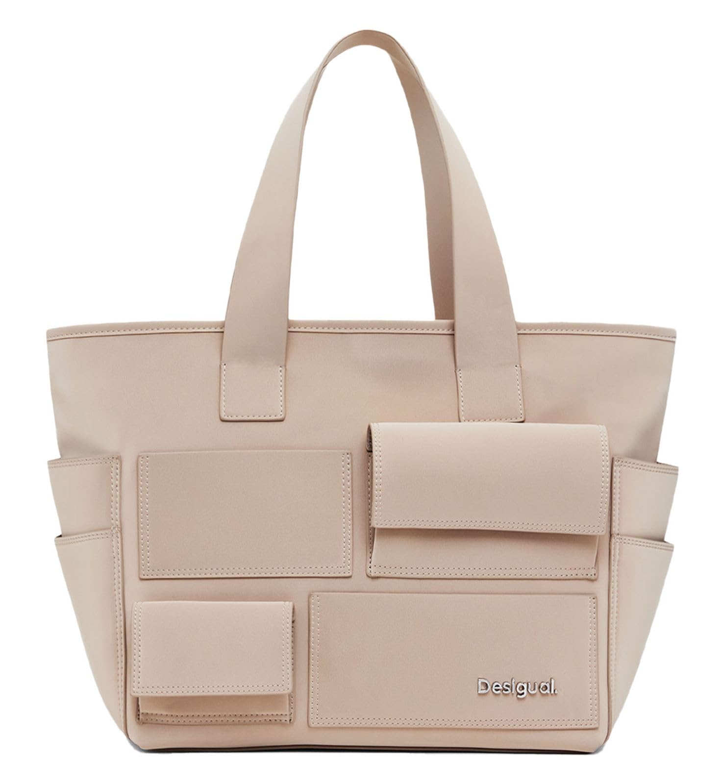 Desigual shopper bag cross body bag Pocket Face Pravia Shopping Bag Raw beige
