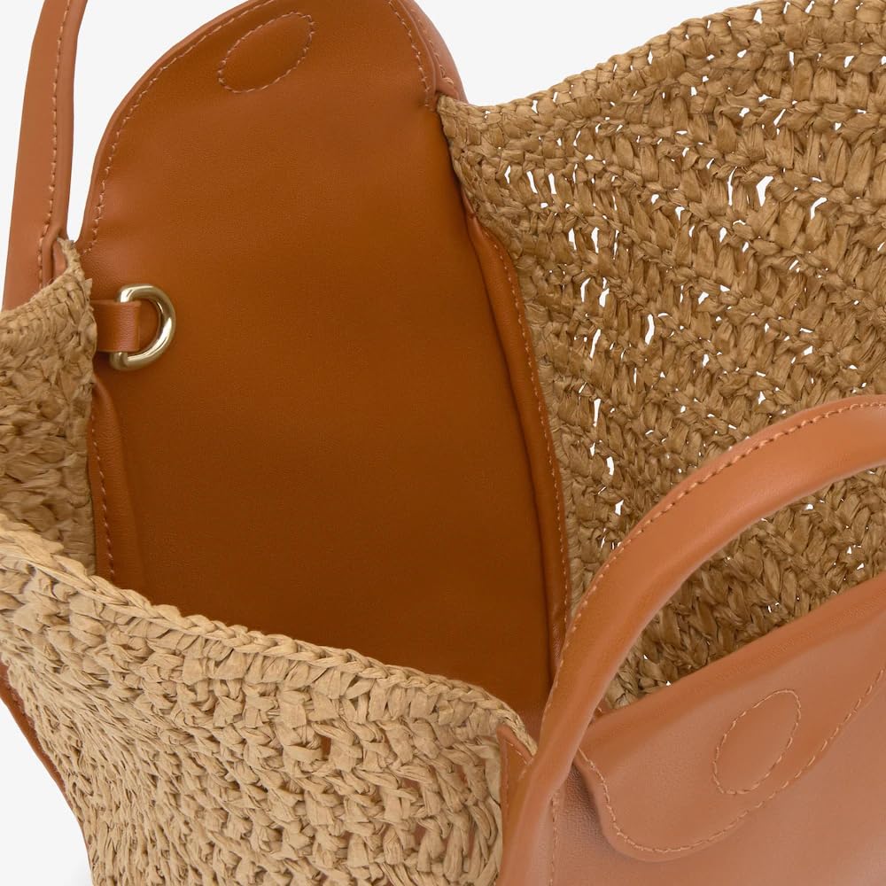 TOUS Capazo Pequeño Tulip Rafia Camel 2002438944