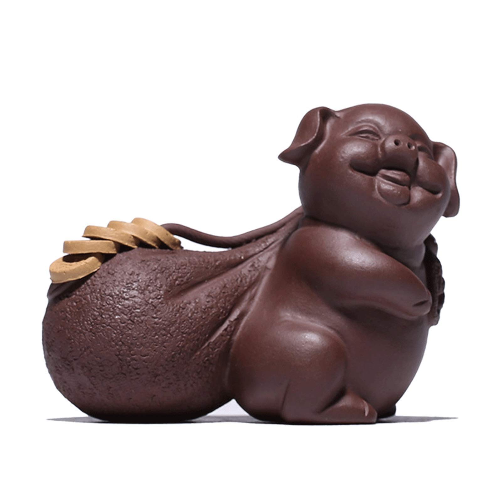 Statue de cochon en argile violette artisanale et résistante - 7