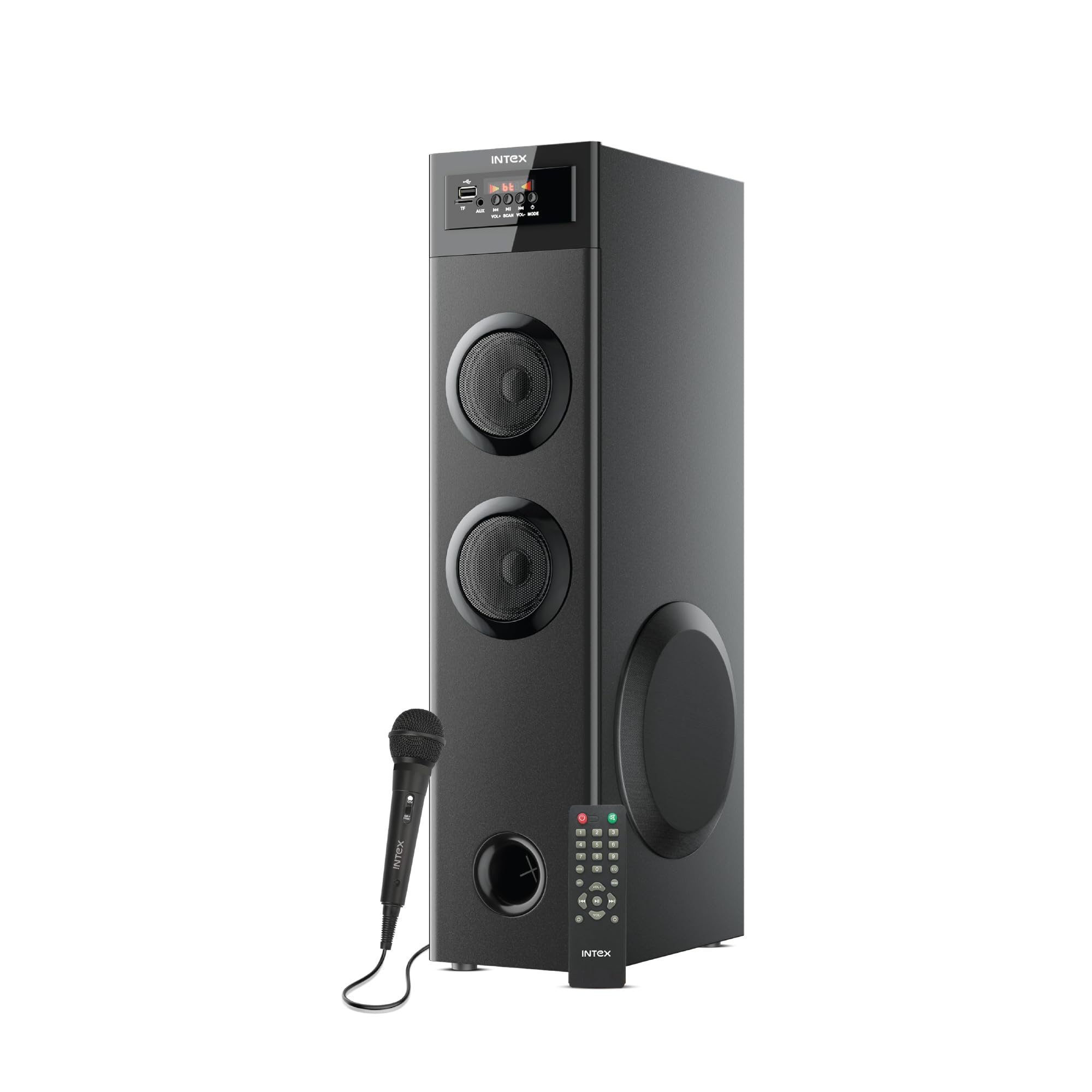 Intex 700-S Multimedia 70 W Bluetooth Tower Speaker | Wired Karaoke Mic | Party Speaker & 5.25 Inch Woofer | LED Display & Bluetooth v5.2 | Fully Remote Control (Black)-image-17