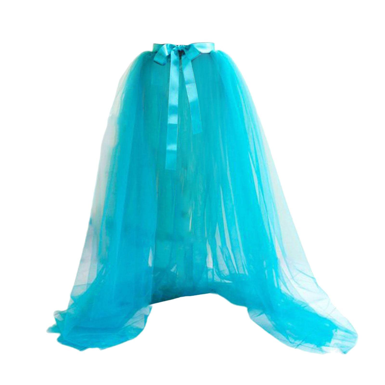 Fashion My Day® Women Mesh Tulle Tutu Skirt Solid Color for Themed Party Banquet Cocktail Blue | Skirts-picture-45