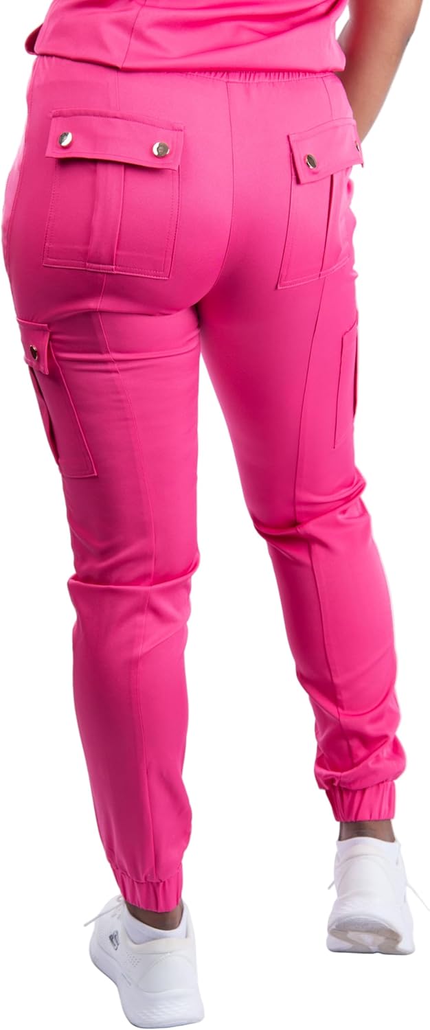 Angelique Six-Pocket Scrub Jogger Pant, Anti-Wrinkle, Ridiculously Soft Scrubs Bottoms for Women
