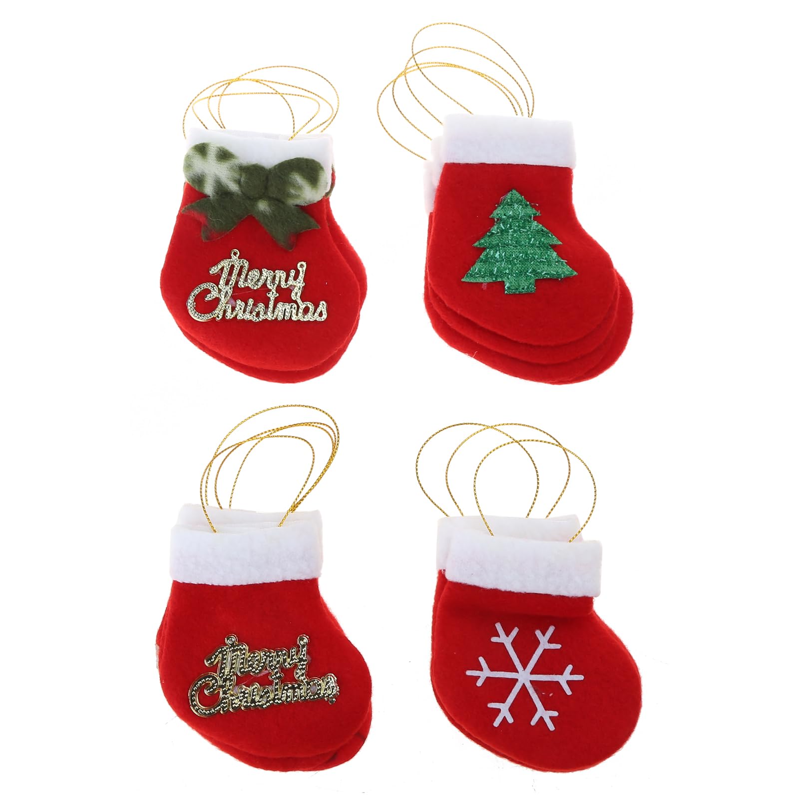 FaJoek Calze di Natale da Appendere 8 Pezzi Calza di Babbo Natale, Calza di Natale Set Piccole Camino Calza Natalizia, Mini Calze di Natale, Calze per Decorazioni Natalizie