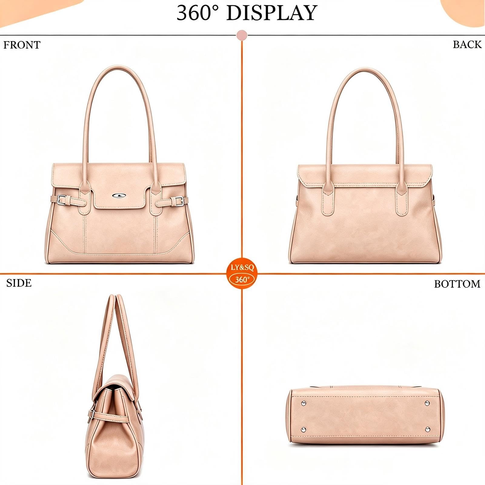 LY&SQ Set Borsa Tote per Donna Borse a Mano e Portafogli in Pelle Pu | Spose a Spalla Donna Morbide, Borsa a Mano con Manico Superiore e Set Porta Carte per Lavoro e Uso Quotidiano