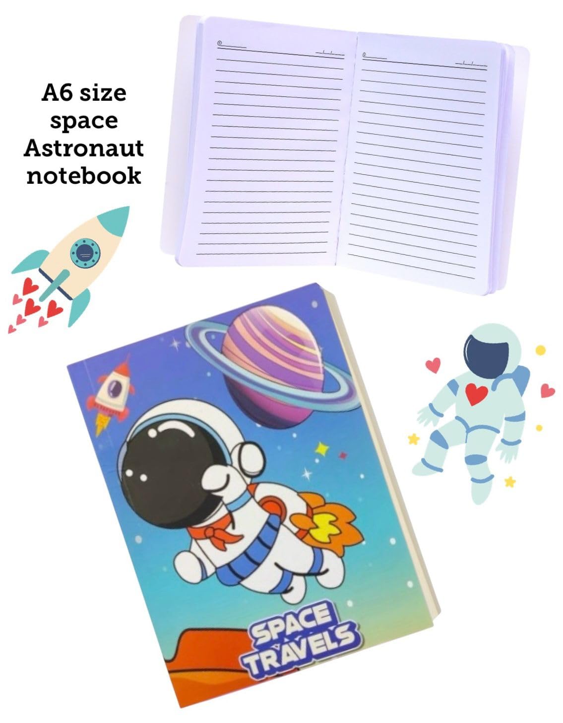 TOOYEP 15 items in 1 combo Space Galaxy Stationery Gift Set for Kids, Astronaut Theme Bag, Ages 6-12 Years, diary, pen,pencil,eraser,colors,coin pouch & more 2