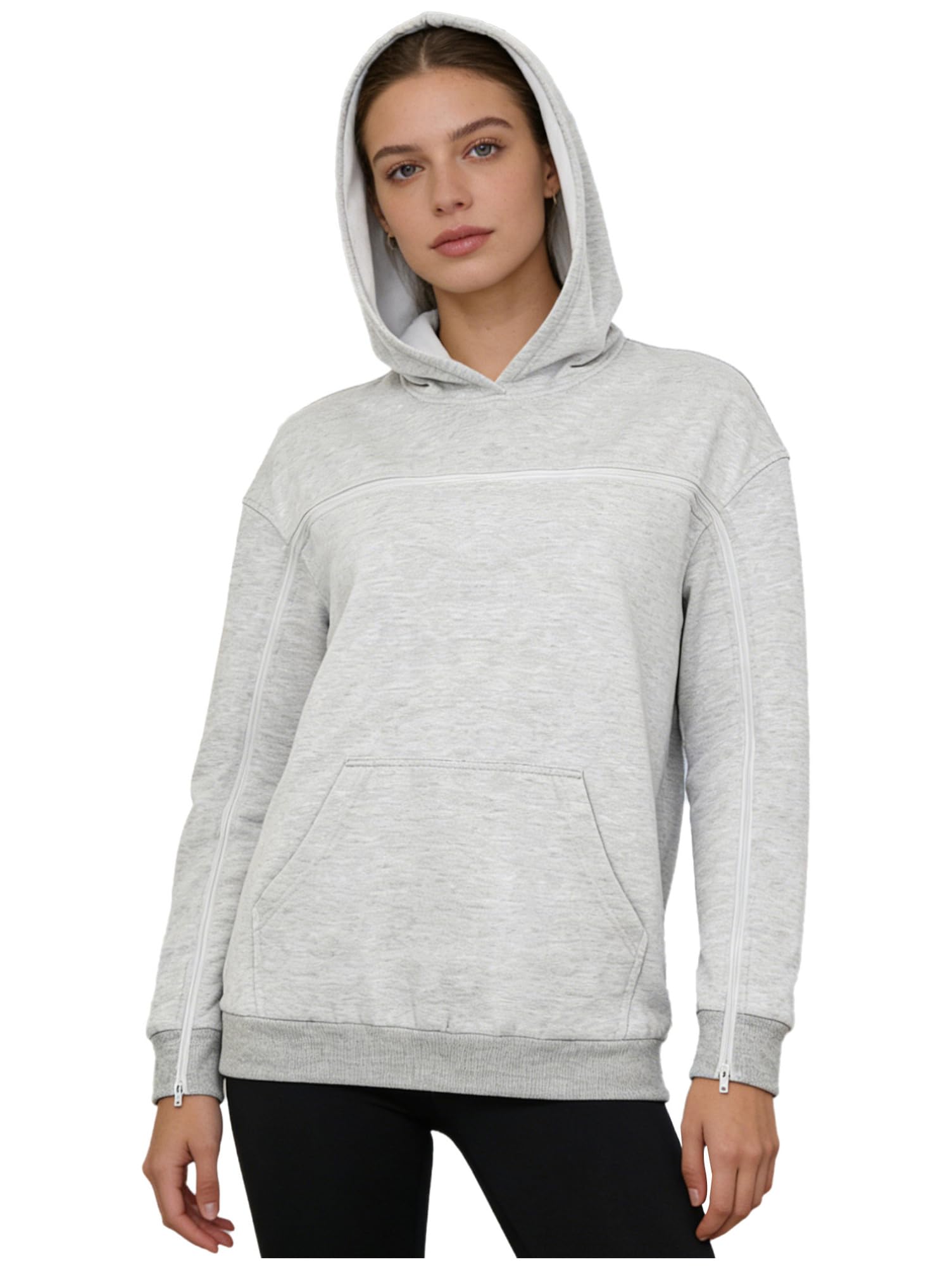 Sudaderas con Capucha para Mujer Camiseta Después De La Cirugía del Hombro Ropa Adaptables para Necesidades Especiales