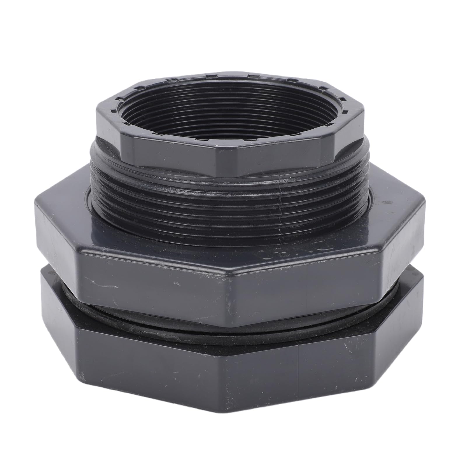 Fafeicy Conexión de Tanque de PVC de 4 Pulgadas con Junta EPDM y Tuerca de Seguridad, Adaptador de Tanque de Rosca NPT para Barril de Lluvia, Acuario, Piscina