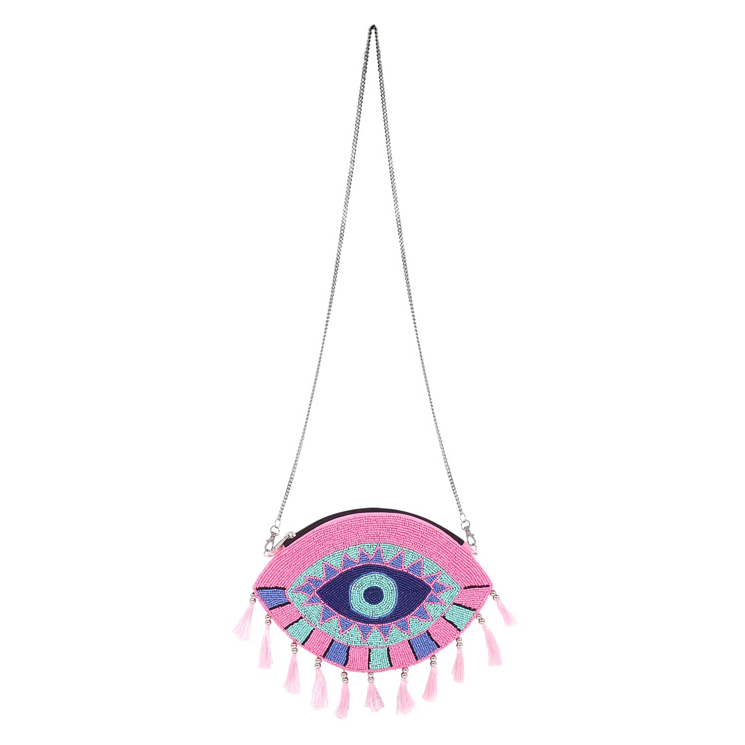 swisni Pink Banjara boho evil eye clutch bag II Women's Traditional Designer Clutch For Women & Girls II BANJARA BOHO BAG-picture-22
