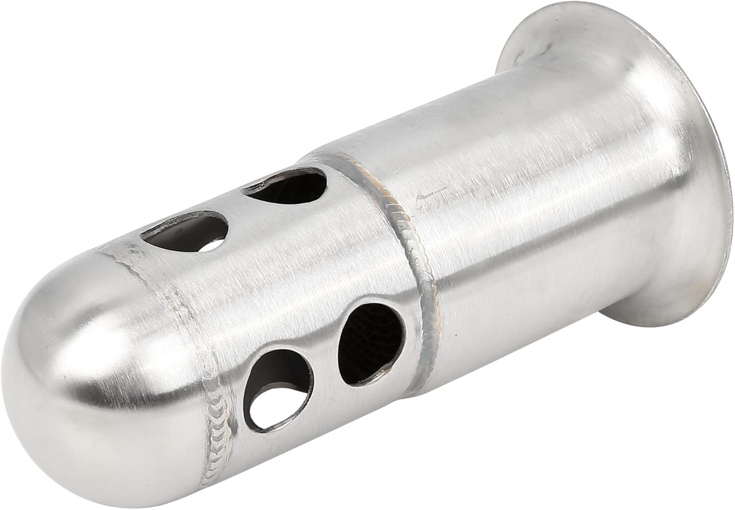 F FIERCE CYCLE 60mm Universal Motorcycle Exhaust Pipe Baffle Muffler Can Baffle Silver Tone