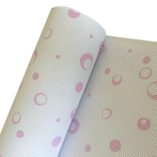 11 Count Printed Aida Cloth for Cross Stitch, Pink Bubble, 59