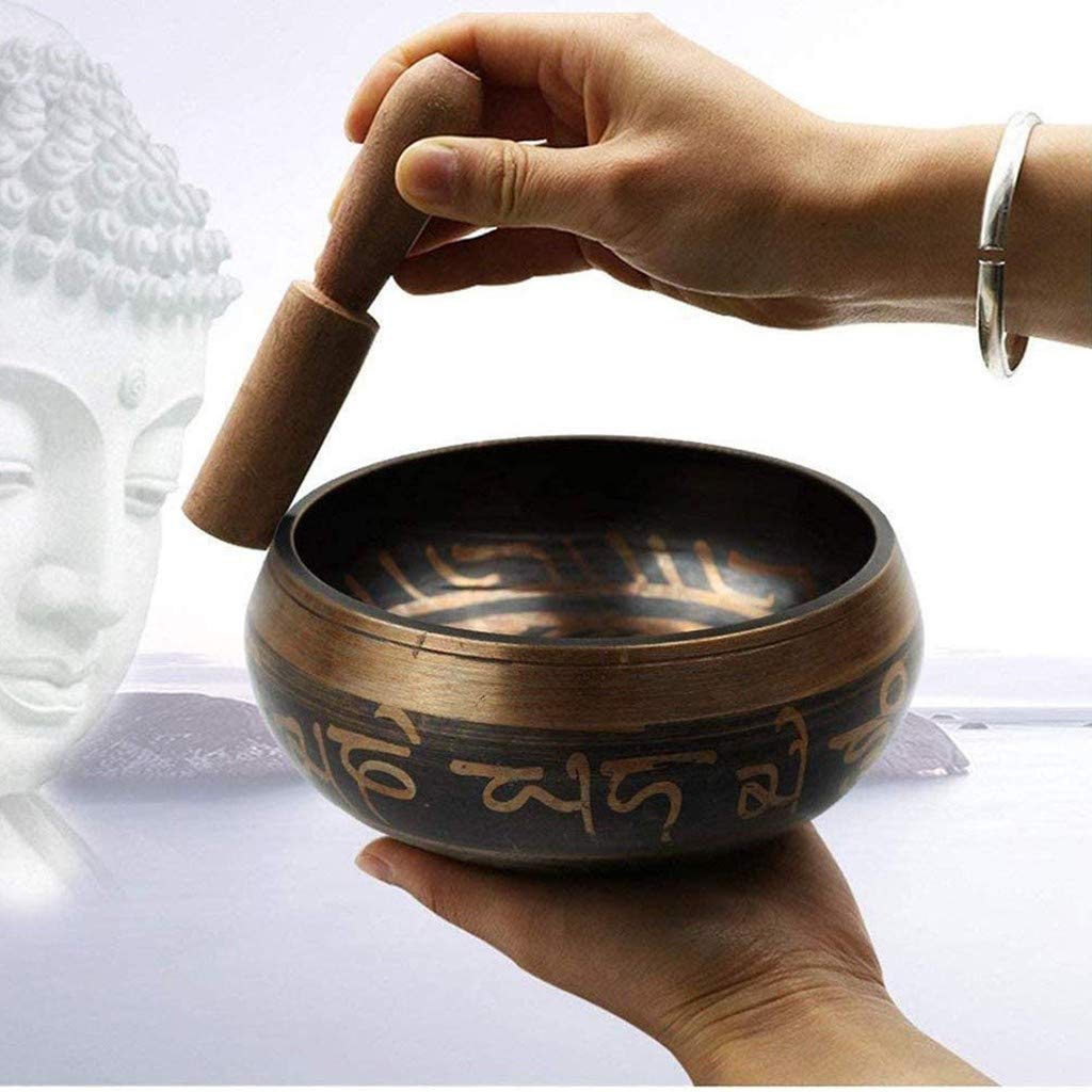 Cuenco Tibetano, Juego de Cuencos Tibetanos, Cuenco Tibetano de Meditación de 20cm, Promueve La Paz, Curación de Chakras Y Atención Plena